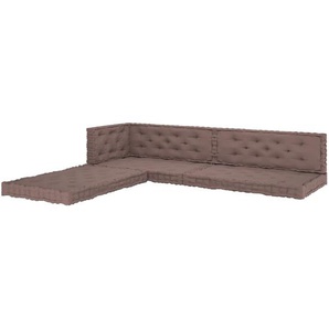 vidaXL Palettenkissen 7-tlg. Taupe Baumwolle