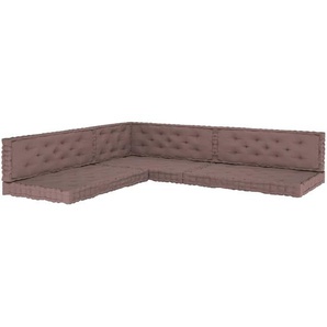 vidaXL Palettenkissen 7-tlg. Taupe Baumwolle