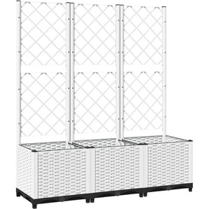 Vidaxl - Pflanzkübel mit Rankgitter Weiß 120x40x136 cm pp