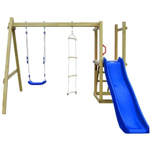 vidaXL Playhouse with slide ladders swing 242 x 237 x 175 cm FSC wood