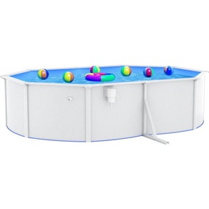 Vidaxl - Pool mit Stahlwand Oval 490x360x120 cm Weiß