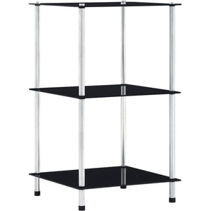 Vidaxl - Regal mit 3 Ablagen Schwarz 40x40x67 cm Hartglas