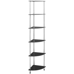 Vidaxl - Regal mit 6 Ablagen Schwarz 30x30x160 cm Hartglas 970723