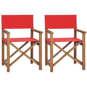 vidaXL Regiestühle 2 Stk. Massivholz Teak Rot