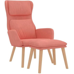 Vidaxl - Relaxsessel mit Hocker Rosa Samt