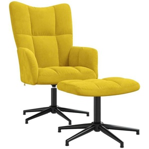 Vidaxl - Relaxsessel mit Hocker Senfgelb Samt