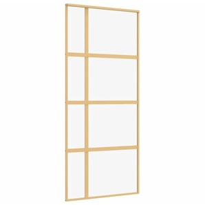 Vidaxl - Schiebetür Golden 90x205 cm ESG-Klarglas und Aluminium