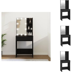 vidaXL Schminktisch mit LED Schwarz 60x40x140 cm - Schminktische TLS808829