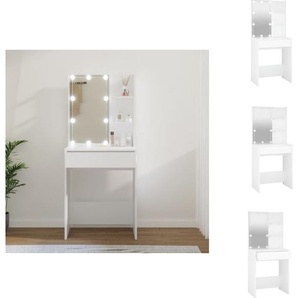 vidaXL Schminktisch mit LED Weiß 60x40x140 cm - Schminktische TLS808828