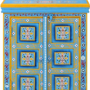 vidaXL Sideboard Massivholz Mango Türkis Handbemalt 244838
