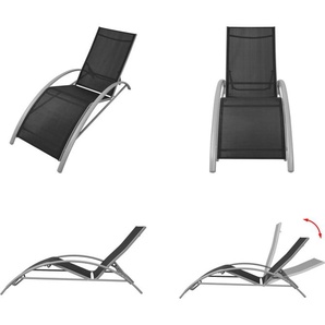 vidaXL Sonnenliege Aluminium Schwarz - Sonnenliege - Sonnenliegen - Sonnenbett - Sonnenbetten HL42159