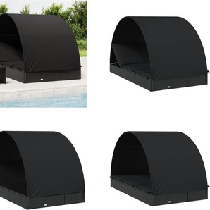 vidaXL Sonnenliege für 2 Personen mit Runddach Schwarz 211x112x140 cm - Sonnenliege - Sonnenliegen - Sonnenbett - Tagesbett HL319656