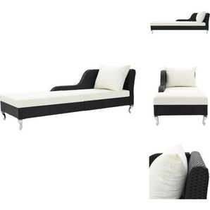 vidaXL Sonnenliege mit Auflage Poly Rattan Schwarz - Sonnenliegen TLS44749