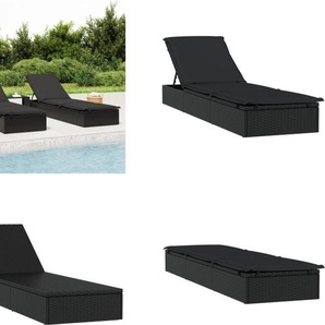 vidaXL Sonnenliege mit Auflage Schwarz 201x55x62 cm Poly Rattan - Sonnenliege - Sonnenliegen - Sonnenbett - Tagesbett HL319632