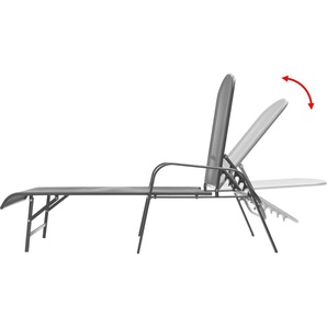 vidaXL Sonnenliegen 2 Stk. mit Tisch Stahl Anthrazit 42727