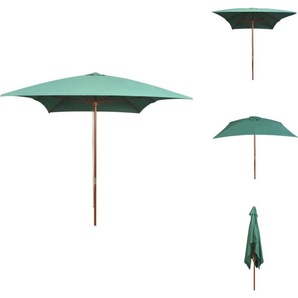 vidaXL Sonnenschirm 200x300 cm Holzstange Grün - Sonnenschirme & Sonnenschutze TLS42959