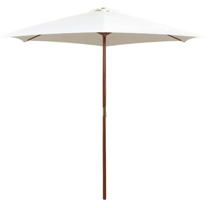 Vidaxl - Sonnenschirm,Gartenschirm 270×270 cm Holzstange Cremeweiß
