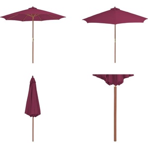 vidaXL Sonnenschirm mit Holz Mast 300 cm Bordeauxrot - Sonnenschirm - Sonnenschirme - Sonnen Schirm - Sonnen Schirme HL44497