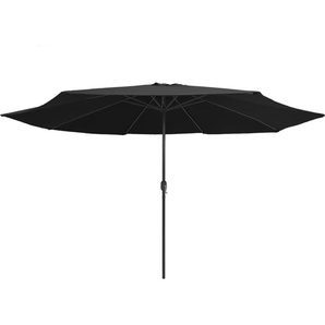 vidaXL Sonnenschirm mit Metall-Mast 390 cm Schwarz 47384