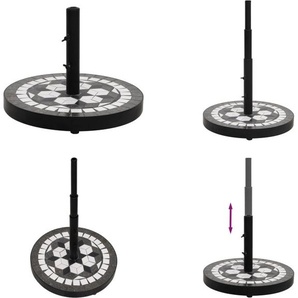 vidaXL Sonnenschirmständer Schwarz und Weiß Rund 12 kg - Sonnenschirmständer - Sonnenschirm Ständer - Schirmständer - Sonnenschirm Gewicht HL362223
