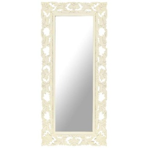 Vidaxl - Spiegel Handgeschnitzt Weiß 110x50 cm Massivholz Mango