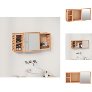 vidaXL Spiegelschrank 80x17x34 cm Massivholz Nussbaum - Badezimmerwaschtische TLS350368