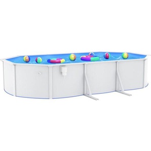 Vidaxl - Stahlwand-Pool Oval 610x360x120 cm Weiß