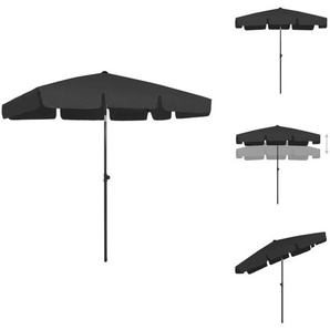 vidaXL Strandschirm Schwarz 200x125 cm - Sonnenschirme & Sonnenschutze TLS314733