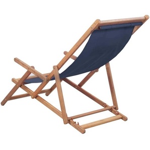 vidaXL Strandstuhl Klappbar Stoff und Massivholz Blau 43996