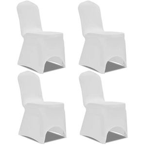 vidaXL Stretch Stuhlbezug 4 Stück Weiß