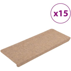 vidaXL Stufenmatten Selbstklebend 15 Stk. 65x24,5x3,5 cm Beige