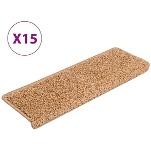 vidaXL Teppich-Treppenstufen 15 Stk. 65x21x4 cm Beige