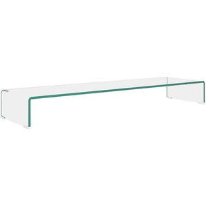 vidaXL TV-Tisch/Bildschirmerhöhung Glas Transparent 110x30x13 cm
