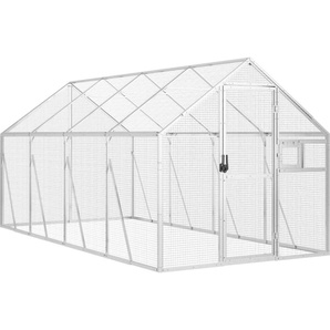 vidaXL Voliere Silbern 1,79x4x1,85 m Aluminium 3155797