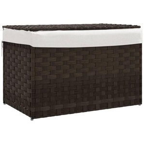 Vidaxl - Wäschekorb mit Deckel Dunkelbraun 55,5x35x34 cm Poly Rattan