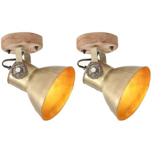 Vidaxl - Wand-/Deckenlampen Industriestil 2 Stk. Messing 20x25 cm E27