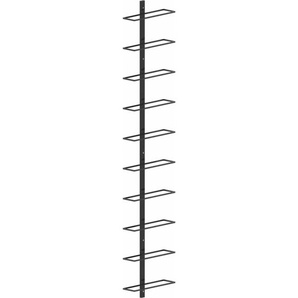 Vidaxl - Wand-Weinregal für 10 Flaschen Schwarz Metall