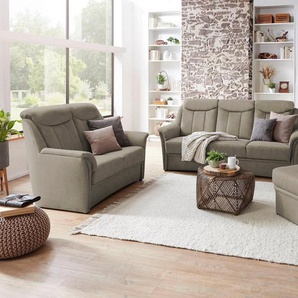VILLA BECK Polstergarnitur Lugano, (Set, 3-tlg), Kopfteilverstellung, in Sitzhöhe 46 cm, 3-Sitzer und 2x Sessel