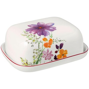 Villeroy & Boch Butterdose Marie Fleur Basic, Mehrfarbig, Keramik, 12.5x6.5x15 cm, Küchenzubehör, Vorratsbehälter, Butterdosen