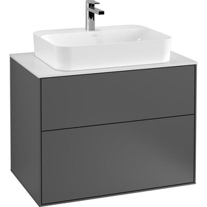 Villeroy & Boch Finion Waschtischunterschrank, 2 Auszüge, 800x603x501mm, Glass White Matt, F34100PC