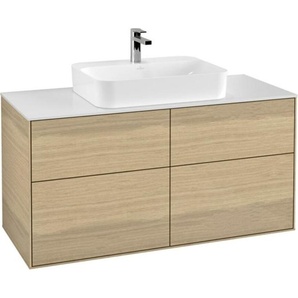 Villeroy & Boch Finion Waschtischunterschrank, 4 Auszüge, 1200x603x501mm, Glass White Matt, F38100PC