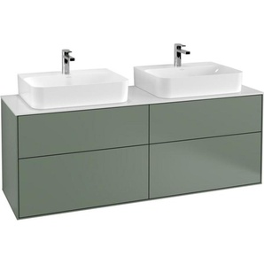 Villeroy & Boch Finion Waschtischunterschrank, 4 Auszüge, für 2 Waschbecken, 1600x603x501mm, Glass White Matt, F18100GM