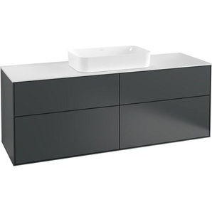 Villeroy & Boch Finion Waschtischunterschrank, 4 Auszüge, mit Beleuchtung, mit Hahnloch, 1600x603x501mm, Glass White Matt, G32100HG