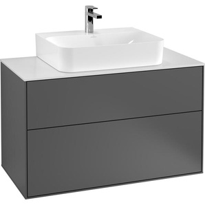 Villeroy & Boch Finion Waschtischunterschrank, Waschbecken mittig, 1000x603x501mm, Glass White Matt, F10100PC