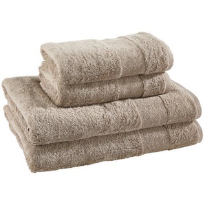 Villeroy & Boch Frottierset, Sand, Textil, 4-teilig, Uni, Oeko-Tex® Standard 100, saugfähig, Aufhängeschlaufe, strapazierfähig, angenehm weich, hochwertige Qualität, Badtextilien, Handtuch-Sets