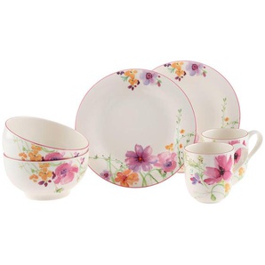 Villeroy & Boch Frühstücksservice Mariefleur Basic, Mehrfarbig, Keramik, 6-teilig, Essen & Trinken, Geschirr, Geschirr-Sets, Kaffeeservice