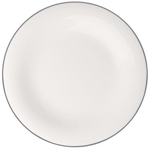 Villeroy & Boch Frühstücksteller Grey Lines, Grau, Weiß, Keramik, rund, Essen & Trinken, Geschirr, Teller, Kuchenteller
