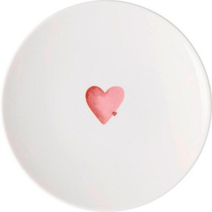 Villeroy & Boch Frühstücksteller With Love, Weiß, Keramik, Herz, rund, 21x21x2.5 cm, stoßfest, Essen & Trinken, Geschirr, Teller, Kuchenteller