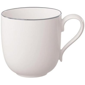 Villeroy & Boch Kaffeebecher Grey Lines, Grau, Weiß, Keramik, 350 ml, 12x8x9 cm, Kaffee & Tee, Tassen, Kaffeebecher