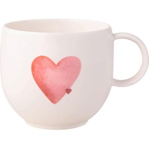 Villeroy & Boch Kaffeebecher With Love, Weiß, Keramik, Herz, 290 ml, 12.5x9.5x8.5 cm, Kaffee & Tee, Tassen, Kaffeebecher